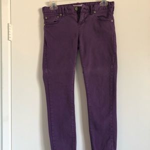 Free People Purple Ankle Cut Skinny Jeans